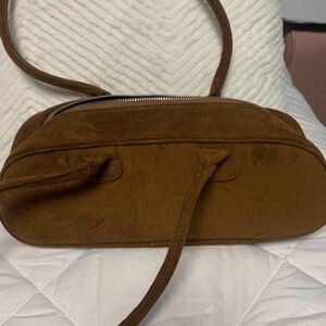 Brown suede bag